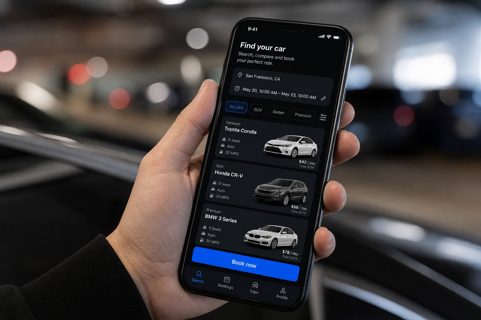 DriveNow: car rental customer app